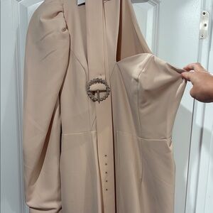 Lavish Alice Cream Jumpsuit with Belt